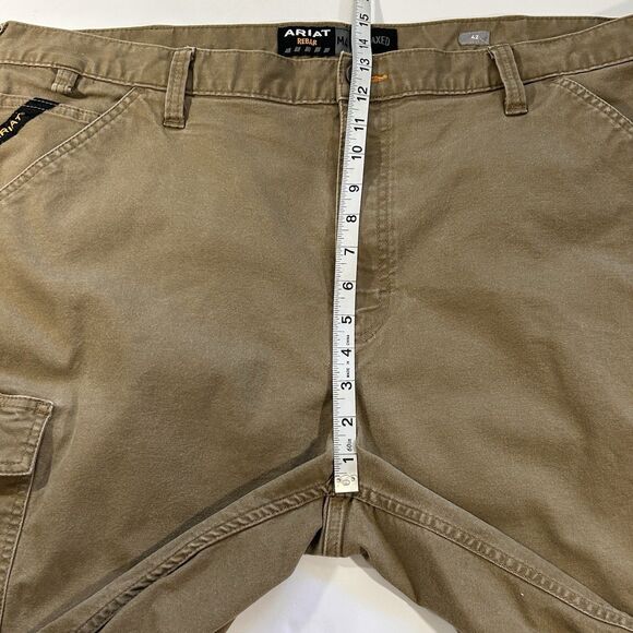 ARIAT Rebar M4 Cargo Shorts Mens 42 Relaxed‎ Fit Canvas Utility Work Field Khaki - Picture 12 of 13